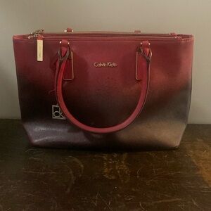 Calvin Klein Red & Black Ombré Handbag